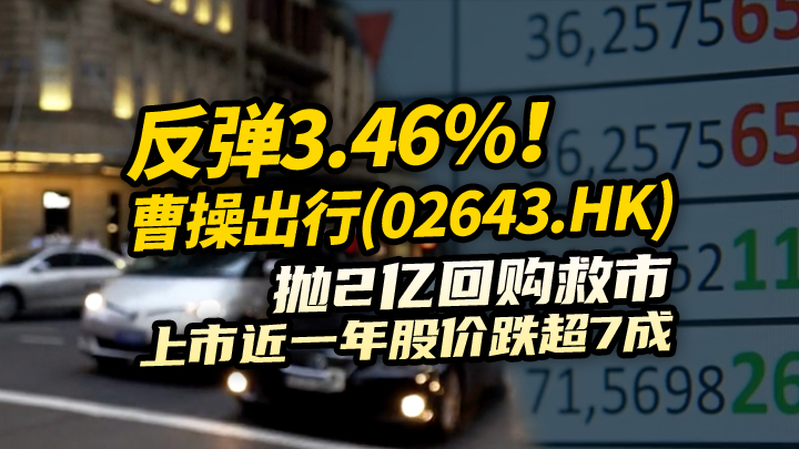 【今日IPO】反弹3.46%！曹操出行抛2亿回购救市，上市近一年股价跌超7成