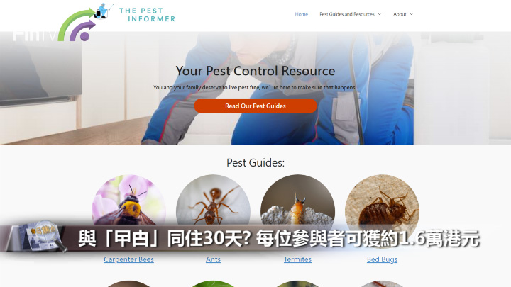 與「曱甴」同住30天? 每位參與者可獲約1.6萬港元