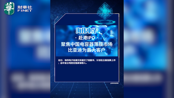 一圖解碼：海偉電子赴港IPO 聚焦中國電容器薄膜市場 比亞迪為最大客戶