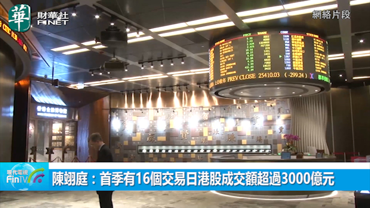 陳翊庭：首季有16個交易日港股成交額超過3000億元