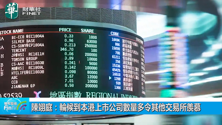 陈翊庭：轮候到本港上市公司数量多令其他交易所羡慕