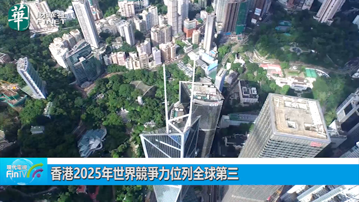 香港2025年世界競爭力位列全球第三