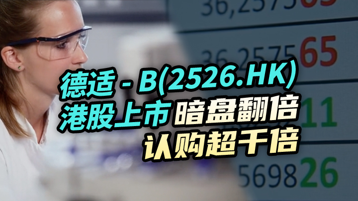 今日IPO 德适 - B 港股上市 暗盘翻倍认购超千倍