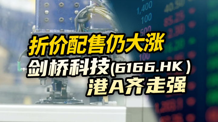 【今日IPO】折价配售仍大涨 剑桥科技港 A 齐走强