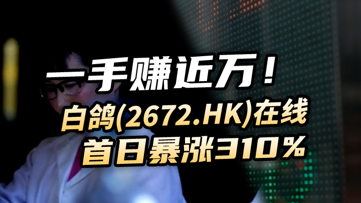 【今日IPO】一手赚近万！白鸽在线首日暴涨310%